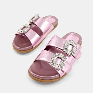 Shushop BRIDGET Metallic Pink Sandals